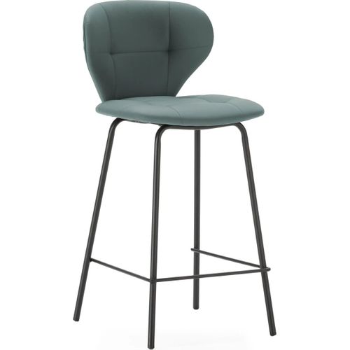 Lot De 2 Tabourets De Bar En Tissu Vert - Svea