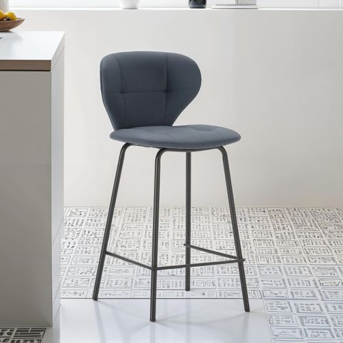 Lot De 2 Tabourets De Bar En Tissu Gris Foncé - Svea