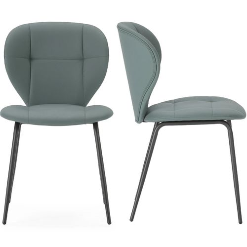 Lot De 2 Chaises En Tissu Vert - Svea