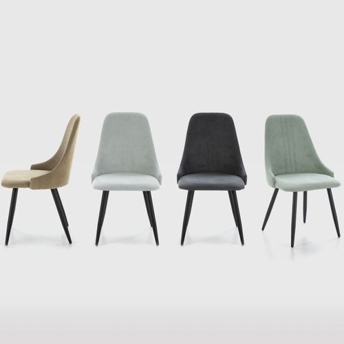 Lot De 4 Chaises En Tissu Gris Foncé - Soan