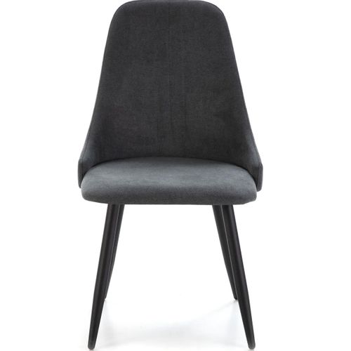 Lot De 4 Chaises En Tissu Gris Foncé - Soan