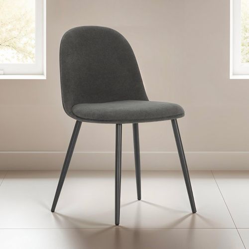 Lot De 4 Chaises En Tissu Gris Foncé - Haven