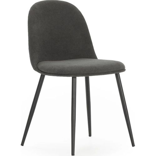 Lot De 4 Chaises En Tissu Gris Foncé - Haven
