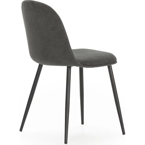 Lot De 4 Chaises En Tissu Gris Foncé - Haven