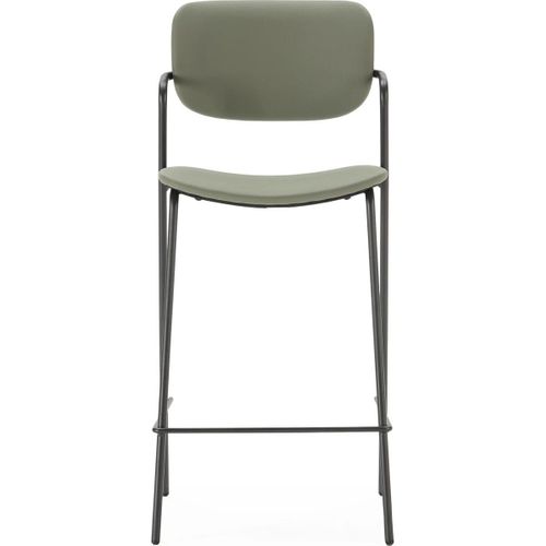 Lot De 2 Tabourets De Bar En Simili Vert Olive - Skandi