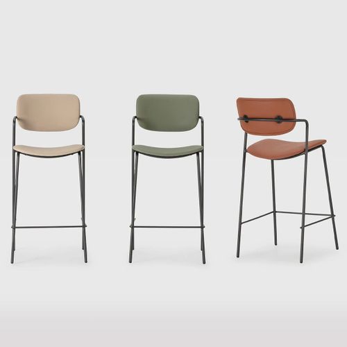 Lot De 2 Tabourets De Bar En Simili Vert Olive - Skandi
