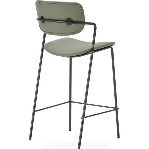 Lot De 2 Tabourets De Bar En Simili Vert Olive - Skandi