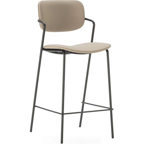 Lot De 2 Tabourets De Bar En Simili Taupe - Skandi
