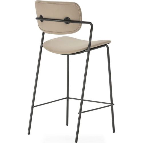 Lot De 2 Tabourets De Bar En Simili Taupe - Skandi