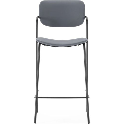 Lot De 2 Tabourets De Bar En Simili Gris Foncé - Skandi
