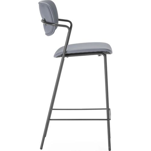 Lot De 2 Tabourets De Bar En Simili Gris Foncé - Skandi