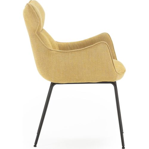 Lot De 2 Fauteuils De Table En Tissu Jaune Moutarde - Iconic