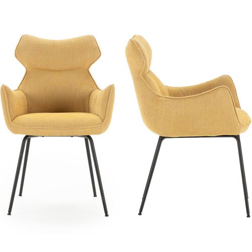 Lot De 2 Fauteuils De Table En Tissu Jaune Moutarde - Iconic