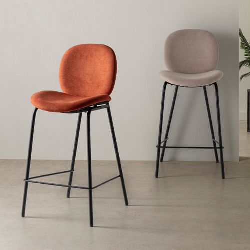 Lot De 2 Tabourets De Bar En Tissu Rouille - Boreal