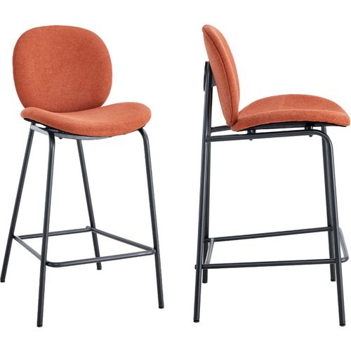 Lot De 2 Tabourets De Bar En Tissu Rouille - Boreal