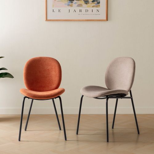 Lot De 2 Chaises En Tissu Rouille - Boreal