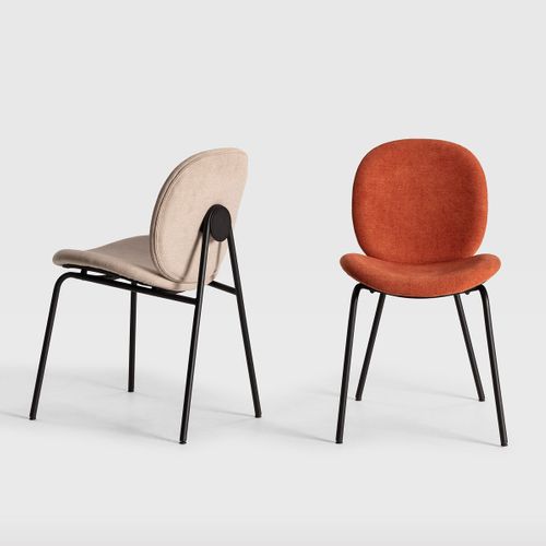 Lot De 2 Chaises En Tissu Rouille - Boreal