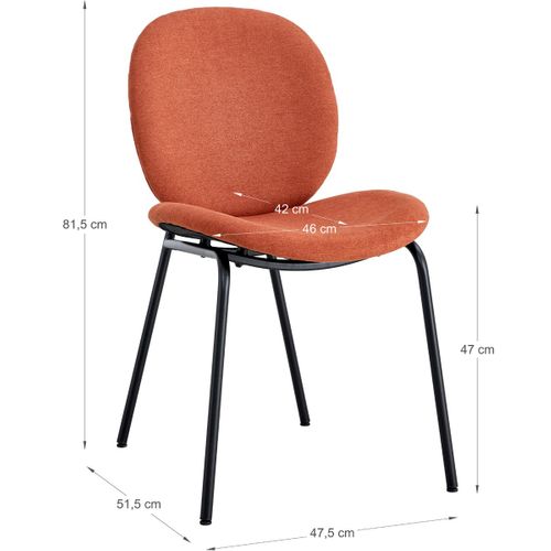 Lot De 2 Chaises En Tissu Rouille - Boreal