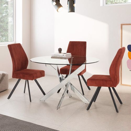 Lot De 2 Chaises Velours Côtelé Rouille - Lagom