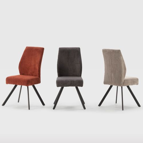 Lot De 2 Chaises Velours Côtelé Rouille - Lagom