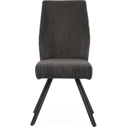 Lot De 2 Chaises Velours Côtelé Gris Foncé - Lagom