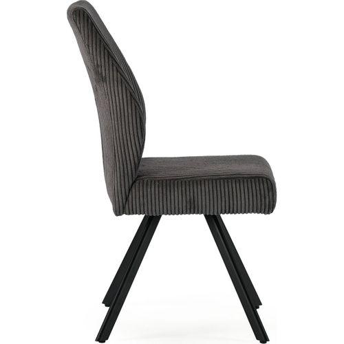 Lot De 2 Chaises Velours Côtelé Gris Foncé - Lagom