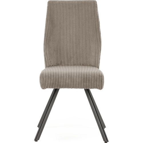 Lot De 2 Chaises Velours Côtelé Gris Clair - Lagom