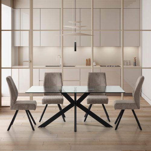 Lot De 2 Chaises Velours Côtelé Gris Clair - Lagom