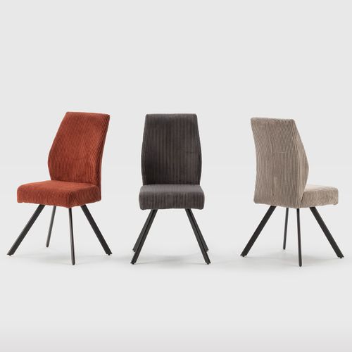 Lot De 2 Chaises Velours Côtelé Gris Clair - Lagom