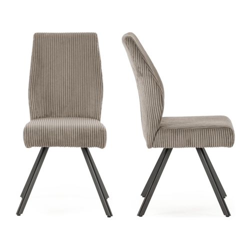 Lot De 2 Chaises Velours Côtelé Gris Clair - Lagom