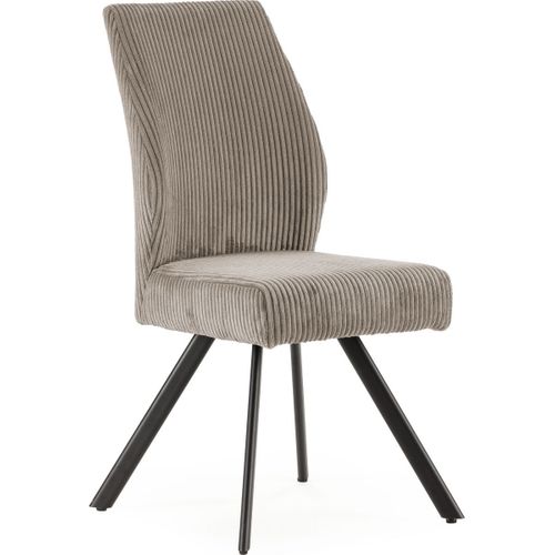 Lot De 2 Chaises Velours Côtelé Gris Clair - Lagom