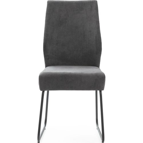 Lot De 4 Chaises En Velours Côtelé Gris Anthracite - Stuga