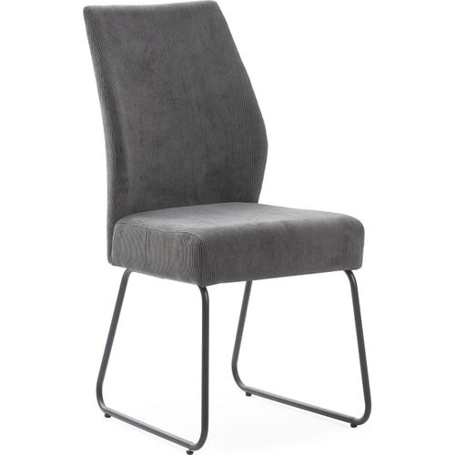 Lot De 4 Chaises En Velours Côtelé Gris Anthracite - Stuga