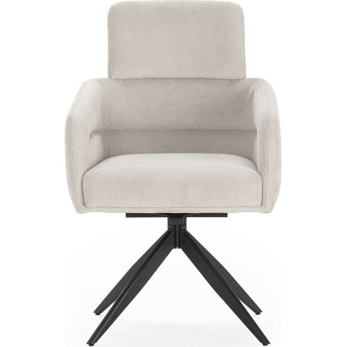 Lot De 2 Fauteuils De Tables Pivotants En Tissu Gris Clair - Alvar