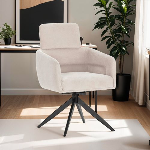 Lot De 2 Fauteuils De Tables Pivotants En Tissu Gris Clair - Alvar