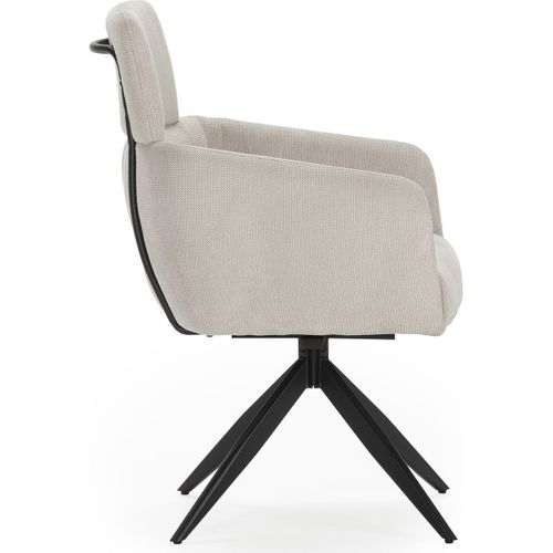 Lot De 2 Fauteuils De Tables Pivotants En Tissu Gris Clair - Alvar