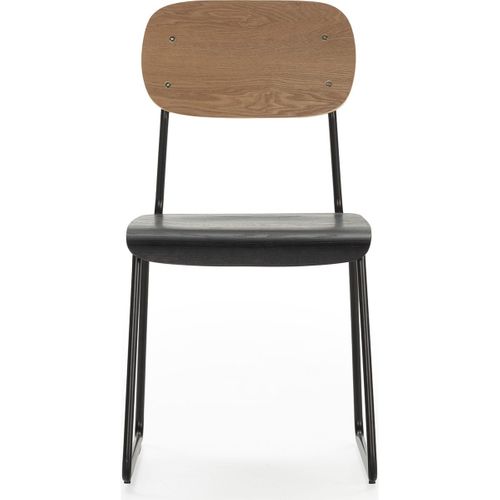 Lot De 2 Chaises Effet Bois Noir - Eken