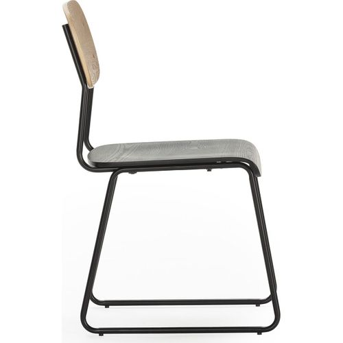 Lot De 2 Chaises Effet Bois Noir - Eken