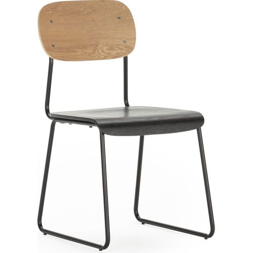 Lot De 2 Chaises Effet Bois Noir - Eken