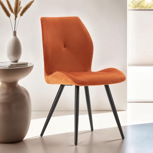 Lot De 2 Chaises En Velours Côtelé Rouille - Lykke