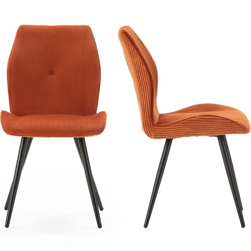 Lot De 2 Chaises En Velours Côtelé Rouille - Lykke