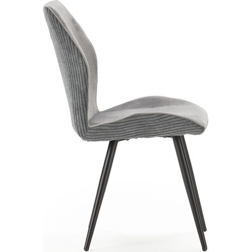 Lot De 2 Chaises En Velours Côtelé Gris - Lykke