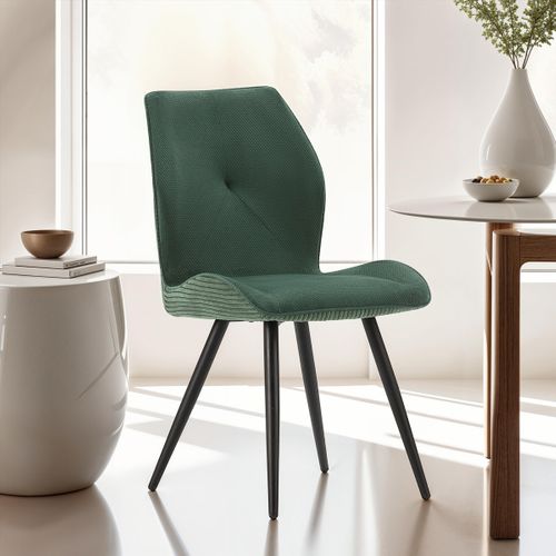 Lot De 2 Chaises En Velours Côtelé Vert - Lykke