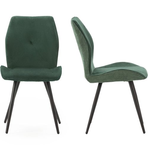 Lot De 2 Chaises En Velours Côtelé Vert - Lykke
