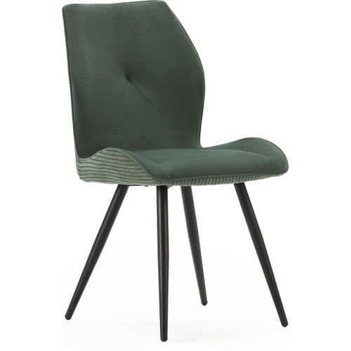 Lot De 2 Chaises En Velours Côtelé Vert - Lykke