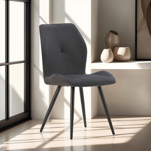 Lot De 2 Chaises En Velours Côtelé Noir - Lykke