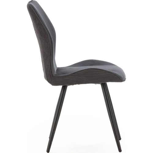 Lot De 2 Chaises En Velours Côtelé Noir - Lykke