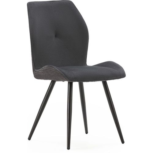 Lot De 2 Chaises En Velours Côtelé Noir - Lykke