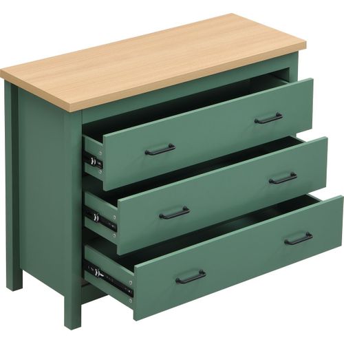 Commode 3 Titoirs Verte 100 Cm - Sana