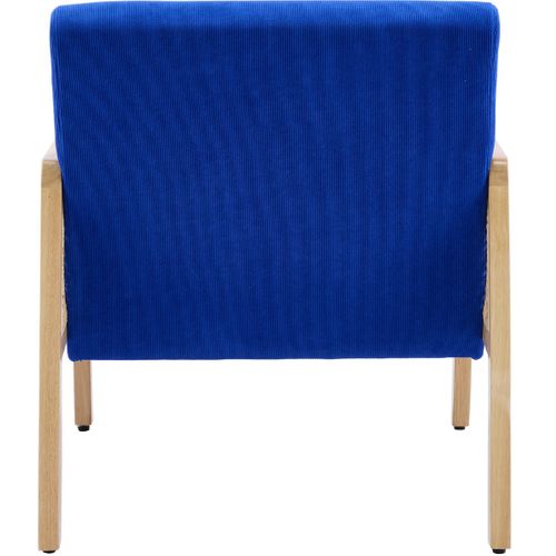 Fauteuil En Cannage Et Velours Côtelé Bleu Électrique - Mani